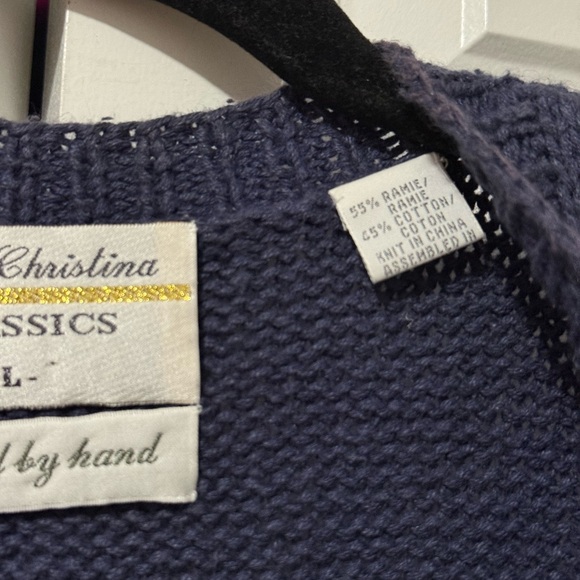 Vintage Marisa Christina Hand Knit Farmhouse Button Up Embroidered Vest (Size L) - Picture 7 of 7